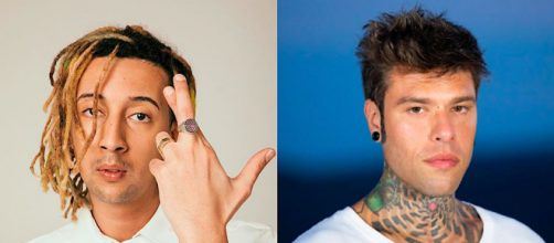 Ghali a sinistra, Fedez a destra.