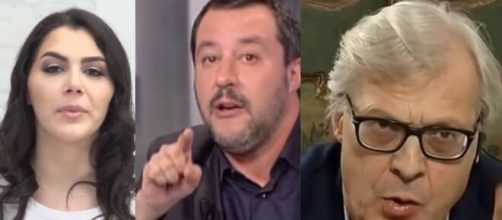 Valentina Nappi, Matteo Salvini e Vittorio Sgarbi.