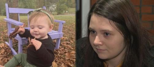 Mother of missing baby claims she is pregnant and can't take polygraph. (image via wjhl.com/Youtube)