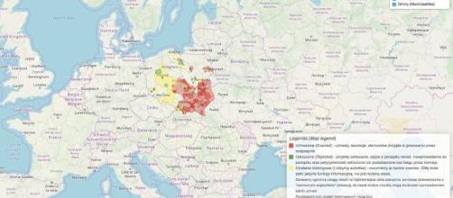 Mapa del Odio y la Homofobia en Polonia, donde se muestran los municipios que se han declarado "libres de LGTBI"