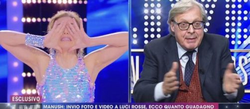 Barbara d'Urso e Vittorio Sgarbi si insultano in diretta a 'Live - Non è la d'Urso'.