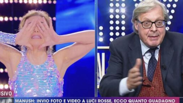 Barbara d'Urso e Vittorio Sgarbi si insultano in diretta a 'Live - Non è la d'Urso'.