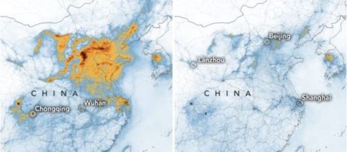La Cina si ammala e l'inquinamento diminuisce: immagini della NASA.