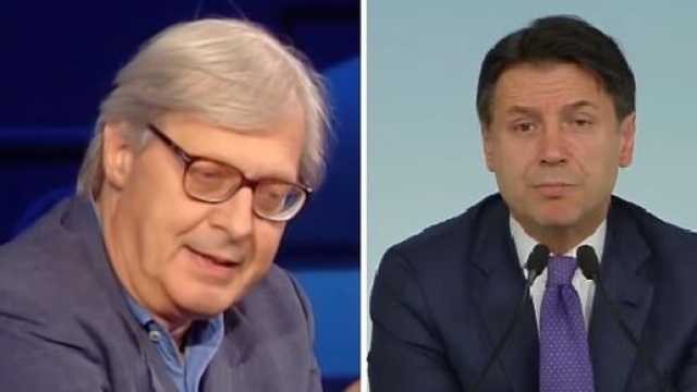 Vittorio Sgarbi e Giuseppe Conte.