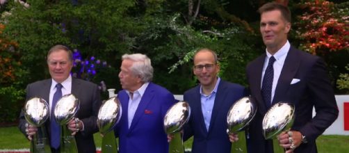 The Patriots are eyeing a seventh Super Bowl trophy. [Image Source: New England Patriots/YouTube]