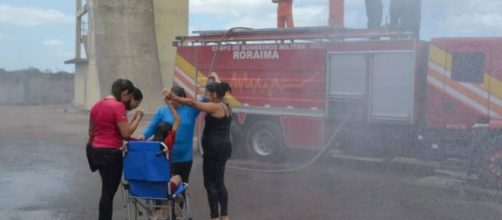 A jovem Janaína e seu sonho realizado. (Divulgação/Corpo de Bombeiros de Roraima)