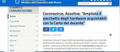 carta del docente ampliamento degli acquisti