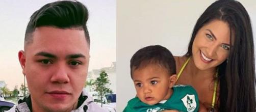 Caroline Marchezi e Felipe Araújo são pais do pequeno Miguel. (Reprodução/Instagram/@felipearaujocantor/@carolmarchezi)