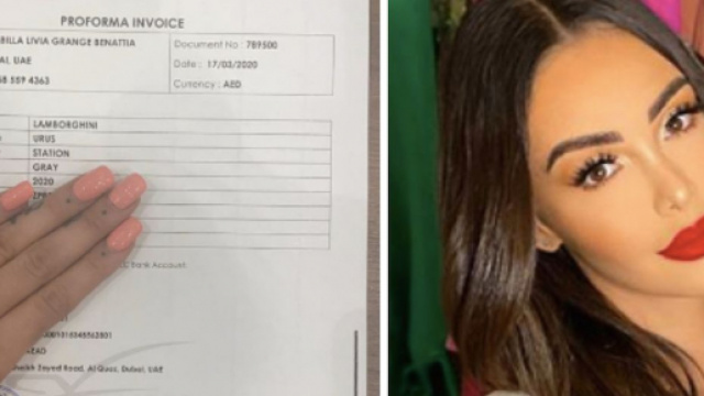 Nabilla s'est offert la nouvelle Lamborghini Ursus 2020. Credit : Instagram/nabilla