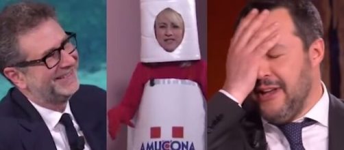 Fabio Fazio, Luciana Littizzetto e Matteo Salvini.