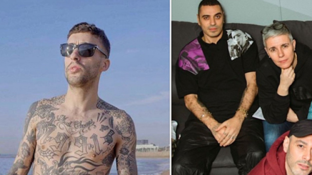 Jamil a sinistra, Marracash, Paola Zukar e Fabri Fibra a destra.