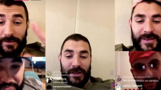 Karim Benzema lors de son live Instagram. Credit : Capture Instagram Karimbenzema