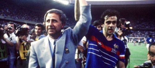 Michel Hidalgo insieme a Michel Platini ai campionati europei del 1984.