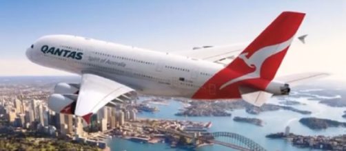 Qantas A380 - QF001 - Sydney to London via Dubai. [Image source/Liveinsydeny YouTube video]
