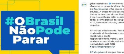 Governo Bolsonaro prepara campanhas para reativar trabalhos no país. (Reprodução/Instagram/@governodobrasil)