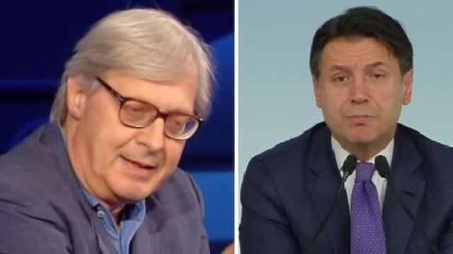 Vittorio Sgarbi e Giuseppe Conte.