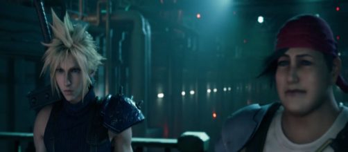 Cloud Strife helps AVALANCHE with their mission in the 'Final Fantasy VII Remake' demo. [Image source: PlayStation/YouTube/Screenshot]