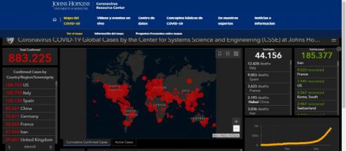 El mapa interactivo que relata el día a día de la evolución de la pandemia.