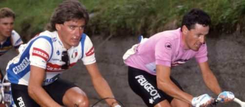 Roberto Visentini e Stephen Roche al Giro d'Italia 1987.