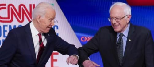In surprise announcement, Bernie Sanders endorses Joe Biden for President. [Image source/MSNBC YouTube video]