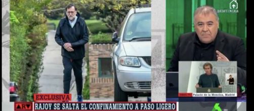 Ferreras mostrando las imágenes de Rajoy en 'Al rojo vivo'