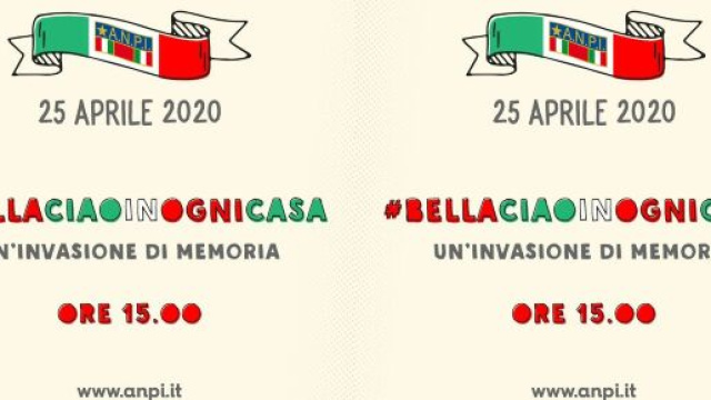 25 aprile, ore 15, flashmob Anpi #BellaCiaoInOgniCasa.