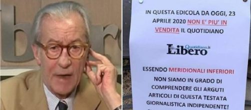 Feltri contro il sud. La protesta di un'edicola di Napoli: 'Da oggi non è più in vendita il quotidiano Libero'.