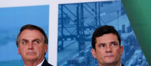 Bolsonaro e Sergio Moro em embate. (Arquivo Blasting News)