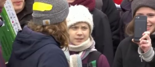 Greta Thunberg joined by 60,000 at Hamburg climate protest. [Image source/Global News YouTube video]