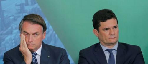 Bolsonaro e Sérgio Moro: divisão de opiniões nas redes sociais. (Arquivo Blasting News)