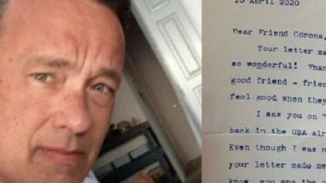 Tom Hanks risponde al bimbo Corona