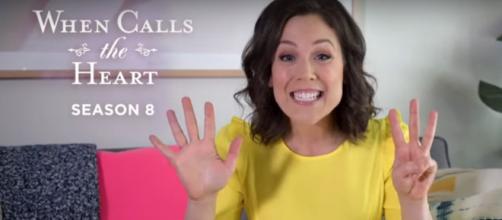 Erin Krakow gave the good news of "When Calls the Heart" Season 8 in the final minutes of Season 7's finale.[Image source: TVPromos-YouTube]