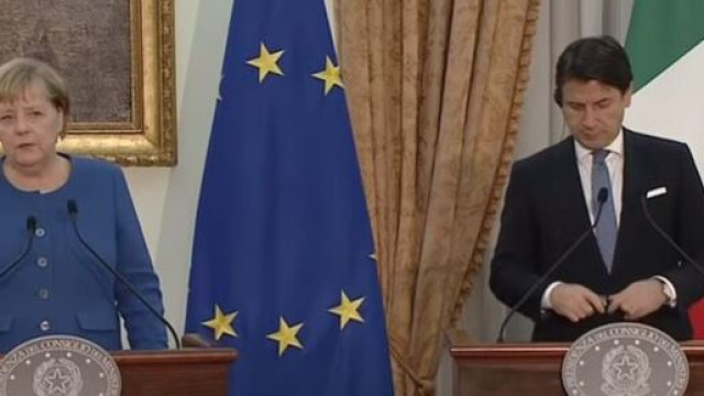 Angela Merkel e Giuseppe Conte.