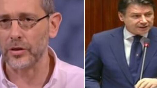 Corrado Formigli e Giuseppe Conte.