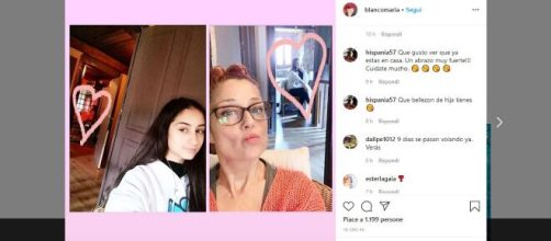 Maria Blanco su Instagram scrive di sua figlia.
