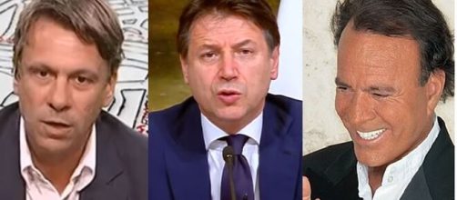 Nicola Porro, Giuseppe Conte e e Julio Iglesias.