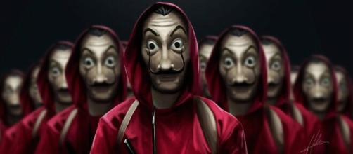 La celebre maschera di Salvador Dalì, indossata dai protagonisti de La casa di carta