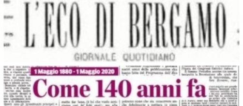 L'Eco di Bergamo, la prima pagina del 1 maggio 2020.