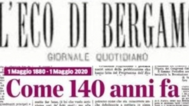 L'Eco di Bergamo, la prima pagina del 1 maggio 2020.