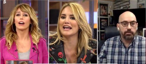Emma García, Alba Carrillo y Diego Arrabal en uno de los momentos más tensos de 'Viva la vida' (Telecinco)