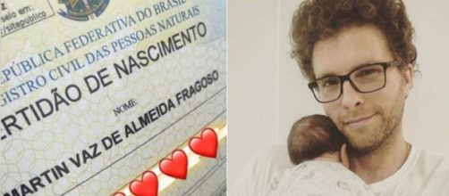 Thiago Fragoso exibe certidão do filho: 'Até registrar é emocionante'. ( Reprodução/Instagram )