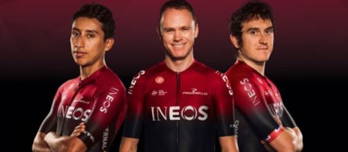 Egan Bernal, Chris Froome e Geraint Thomas, i campioni del Team Ineos.