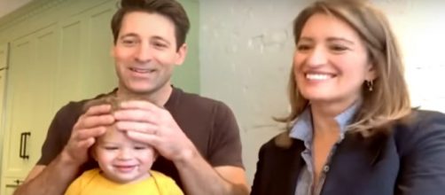 Katy Tur, Tony Dokoupil take the challenges of daily news and doting parenting from their basement as a team.[Image source:InsideEdition-YouTube