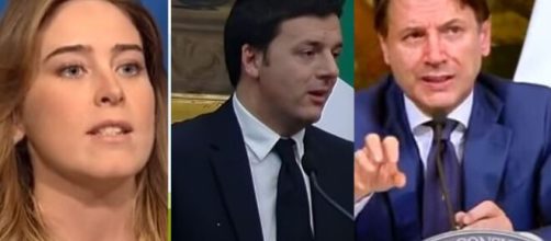 Maria Elena Boschi, Matteo Renzi e Giuseppe Conte.