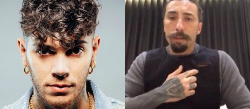 Emis Killa a sinistra, Vittorio Brumotti a destra.