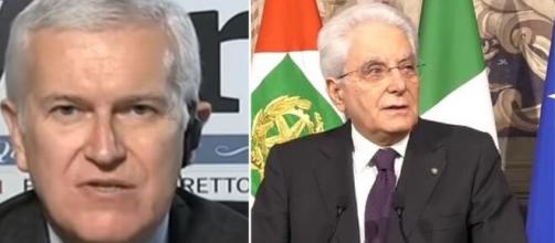 Maurizio Belpietro, direttore de La Verità, e Sergio Mattarella, presidente della Repubblica.