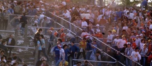 Uno spaccato dello stadio Heysel nel tragico 29 maggio 1985.