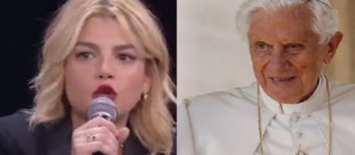 Emma Marrone stigmatizza il pensiero critico maturato da Papa Ratzinger sulla società moderna.