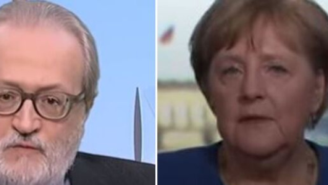 Paolo Becchi e la cancelliera tedesca Angela Merke.