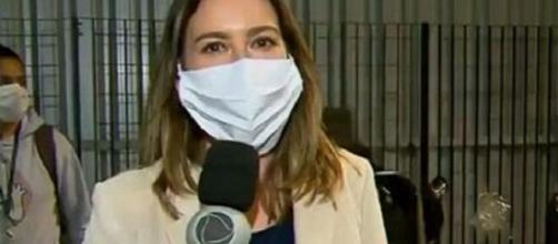 Record determina que repórteres passem a usar máscaras. (Reprodução/Record TV)